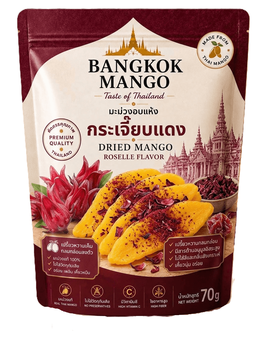 Bangkok Mango Roselle flavor dried mango pouch