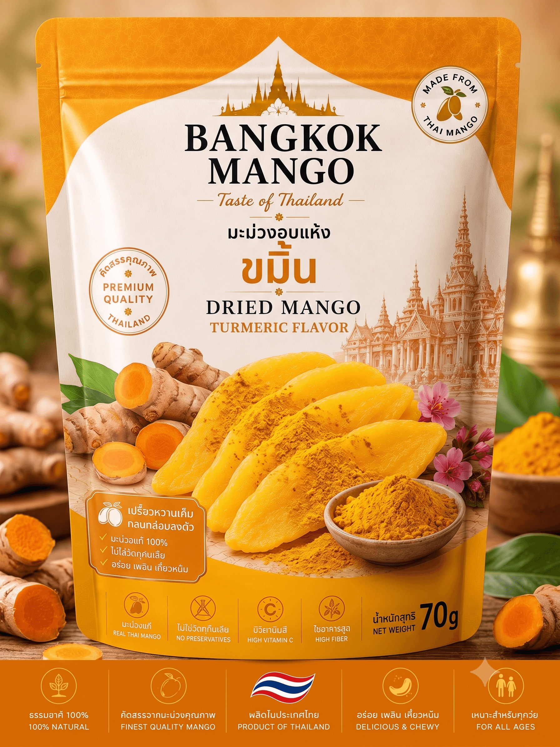 Turmeric dried mango