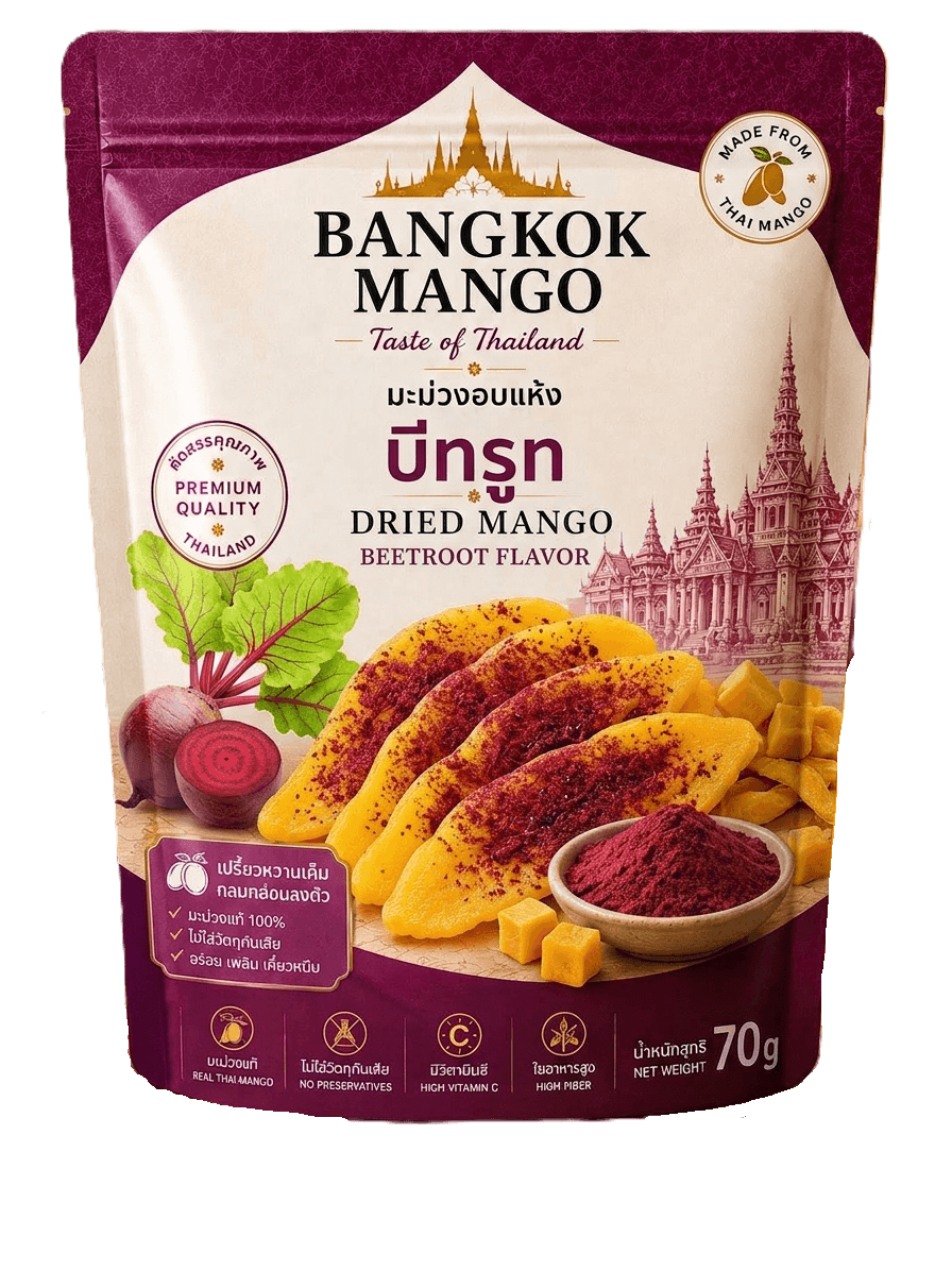 Bangkok Mango Beetroot flavor dried mango pouch