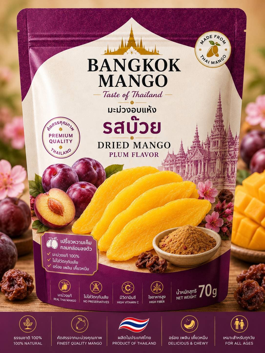Plum dried mango