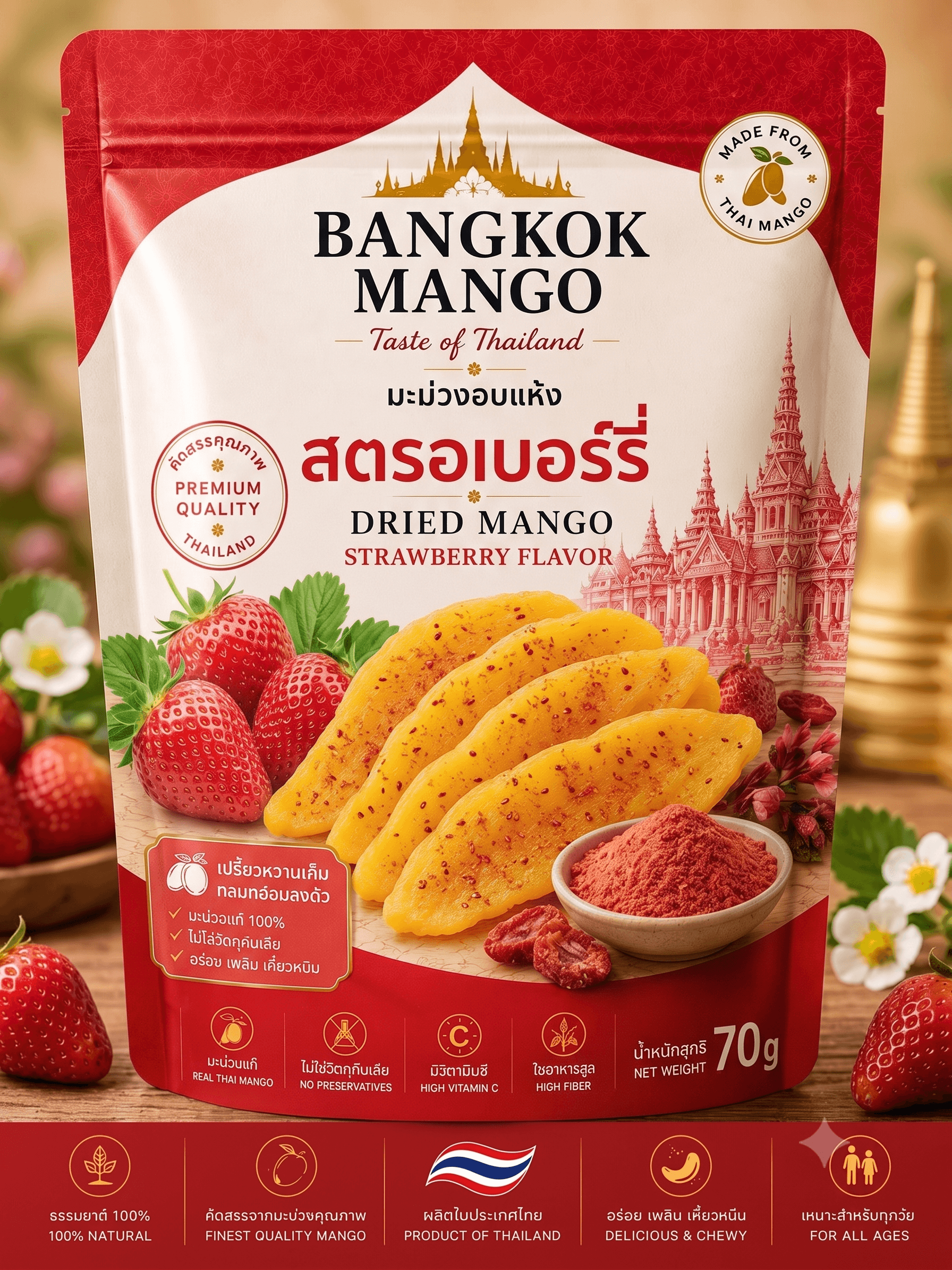 Strawberry dried mango